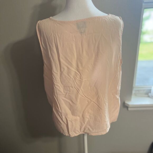 EILEEN FISHER silk light pink round neck size large tank top - Picture 5 of 11